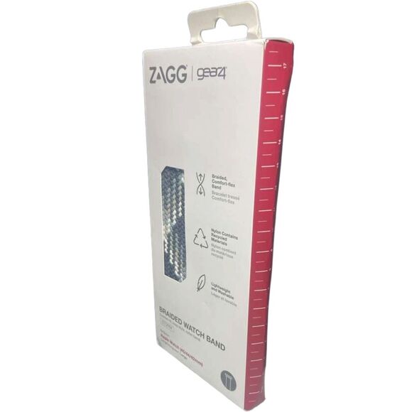 ZAGG Gear4 Braided Nylon Apple Watch Band 45/44/42mm Storm Gray Large Size - Picture 5 of 7